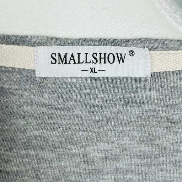 Smallshow modal spandex blend scoop neck heather gray nursing top, size XL. - Picture 6 of 8